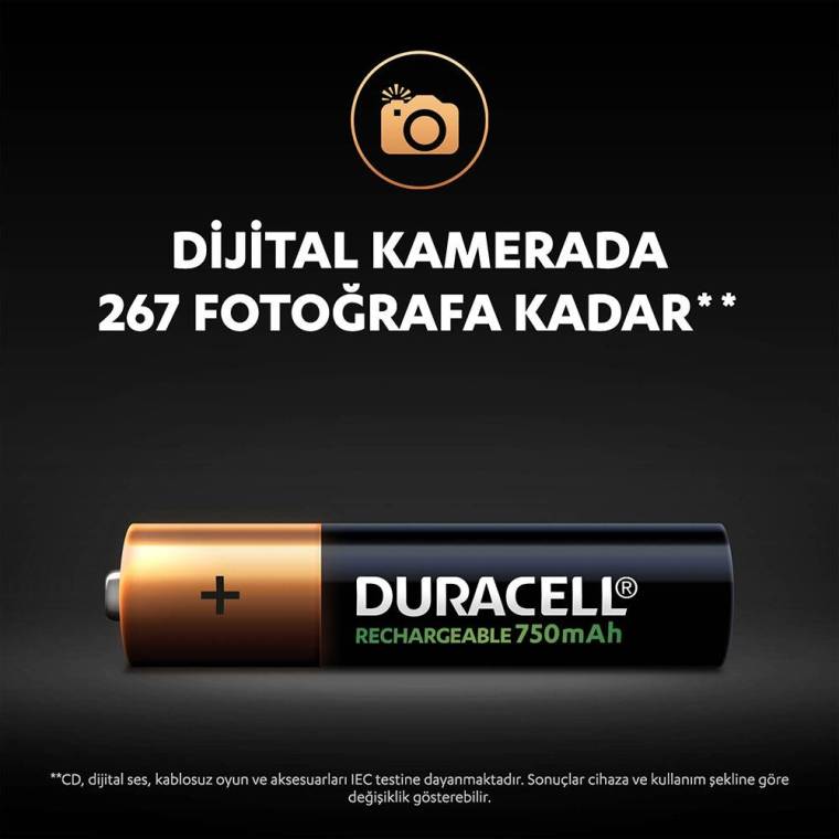 Duracell Şarj Edilebilir AAA 750mAh Piller, 2’li paket - 6