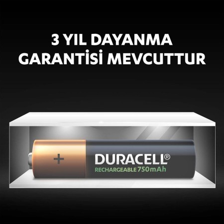 Duracell Şarj Edilebilir AAA 750mAh Piller, 2’li paket - Thumbnail