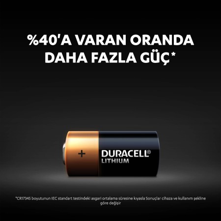 Duracell Yüksek Güçlü Lityum 123 Pil 3V, 2'li paket (CR123 / CR123A / CR17345) - Thumbnail