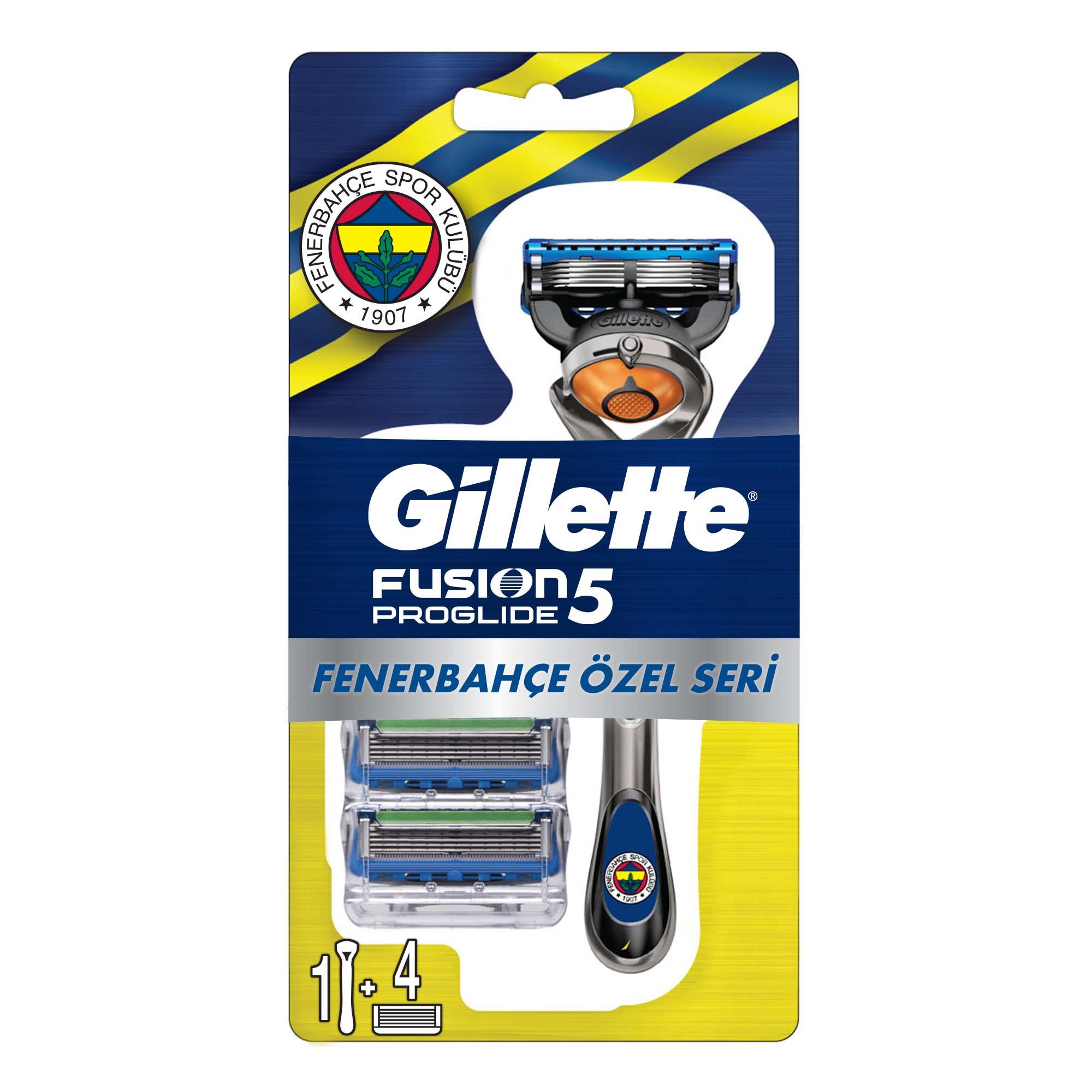Gillette - Fusion Proglide Tıraş Makinesi + 4’lü Yedek Başlık Fenerbahçe Özel Seri