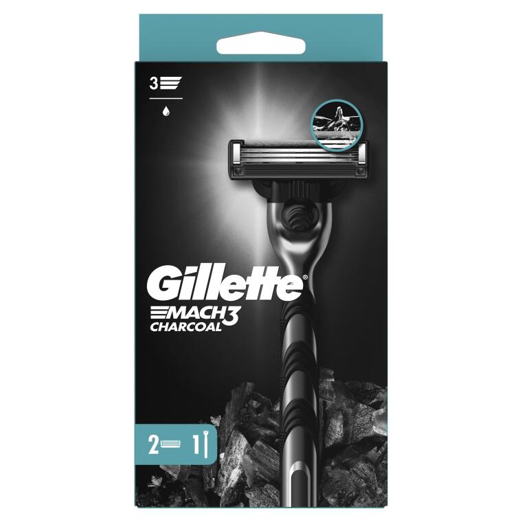 Gillette Mach3 Charcoal Tıraş Makinesi Gövde + 2 Başlık - 8