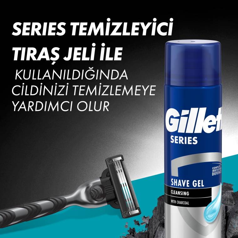 Gillette Mach3 Charcoal Tıraş Makinesi Gövde + 5 Başlık  - 6