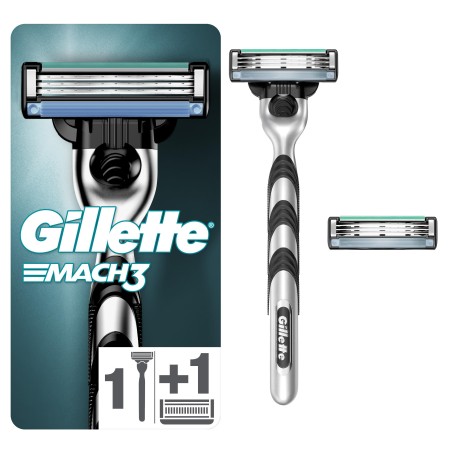 Gillette Mach3 Tıraş Makinesi Gövde + 2 Başlık - Thumbnail