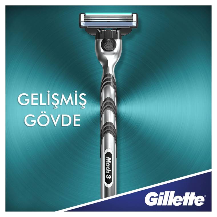 Gillette Mach3 Tıraş Makinesi Gövde + 2 Başlık - 8