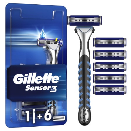 Gillette Sensor3 Tıraş Makinesi + 6 Adet Yedek Tıraş Bıçağı - Thumbnail