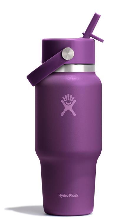 Hydro Flask Geniş Kapak Pipetli Seyahat Tipi Termos 710 ml (24 Oz) - Beachplum Mor - 1