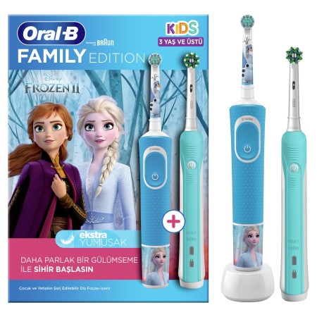 Oral-B Aile Paketi Pro 500 + D100 Frozen Şarjlı Diş Fırçası - Thumbnail