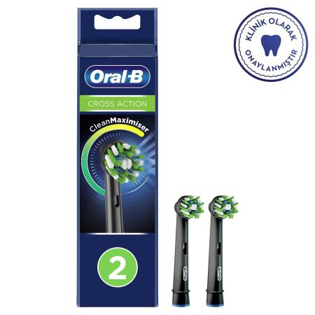 Oral-B Cross Action 2'li Diş Fırçası Yedek Başlığı EB50 Siyah - 1