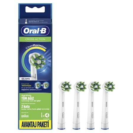 Oral-B Cross Action Clean Maximizer 4'lü Diş Fırçası Yedek Başlığı EB50 - Thumbnail