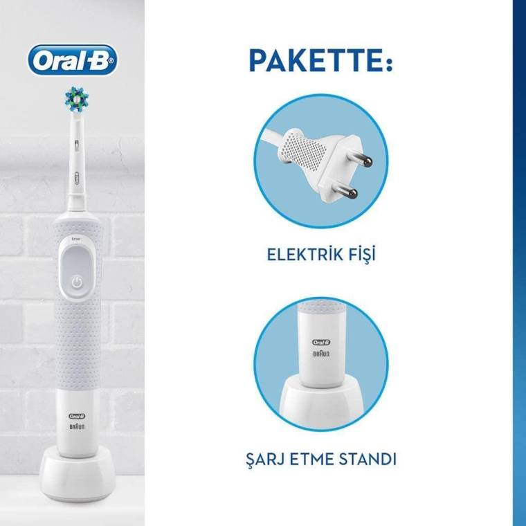 Oral-B D100 Vitality Cross Action Şarjlı Diş Fırçası - Beyaz - 4