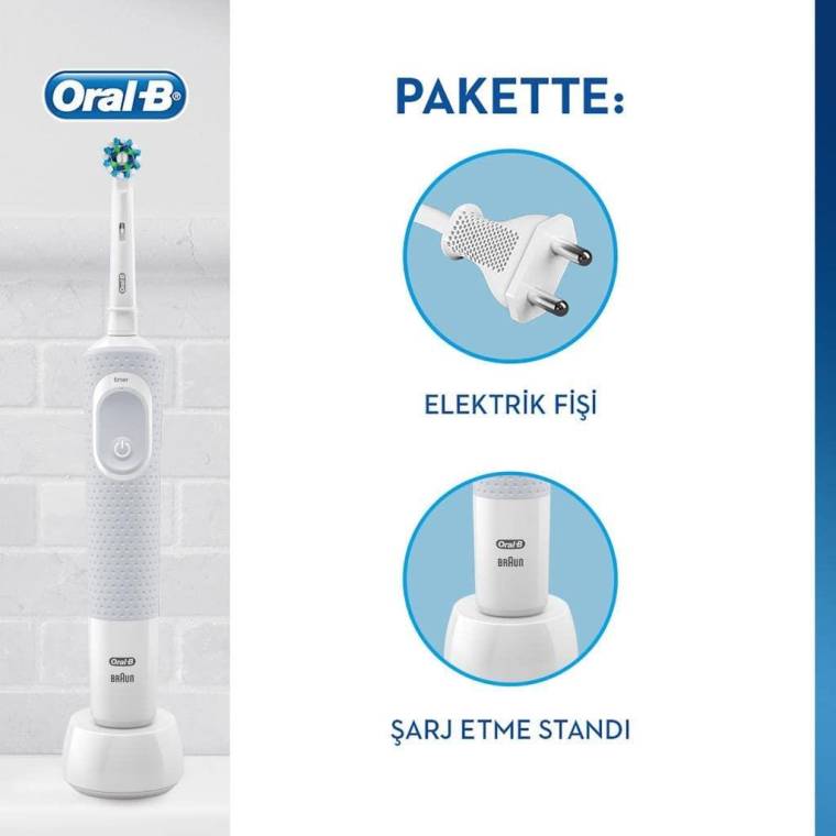 Oral-B D100 Vitality Cross Action Şarjlı Diş Fırçası - Beyaz - 4