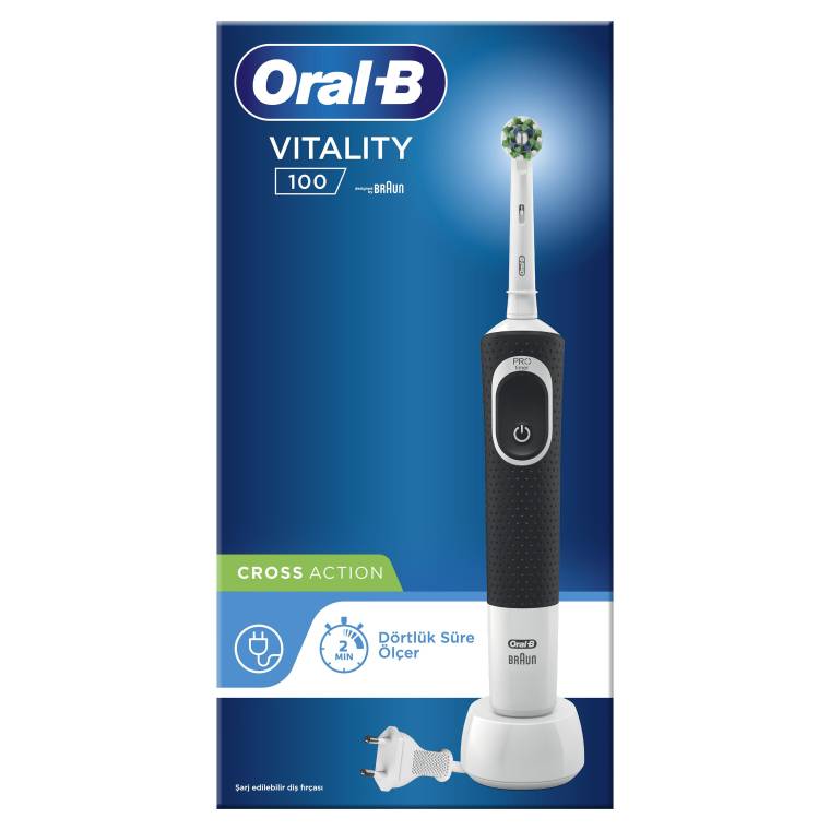 Oral-B D100 Vitality Cross Action Şarjlı Diş Fırçası - Siyah - 8