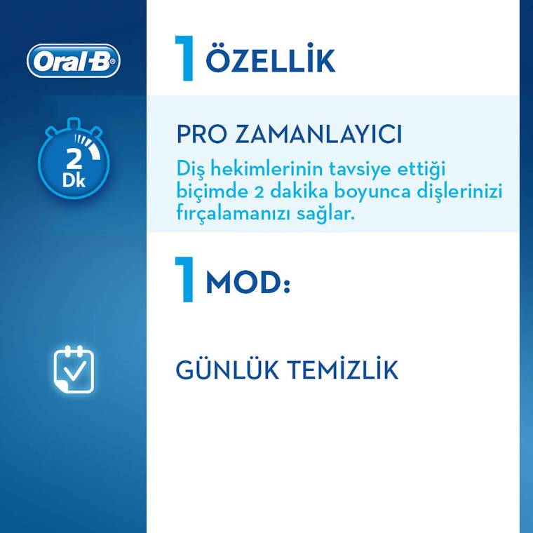 Oral-B D100 Vitality Cross Action Şarjlı Diş Fırçası - Siyah - 3