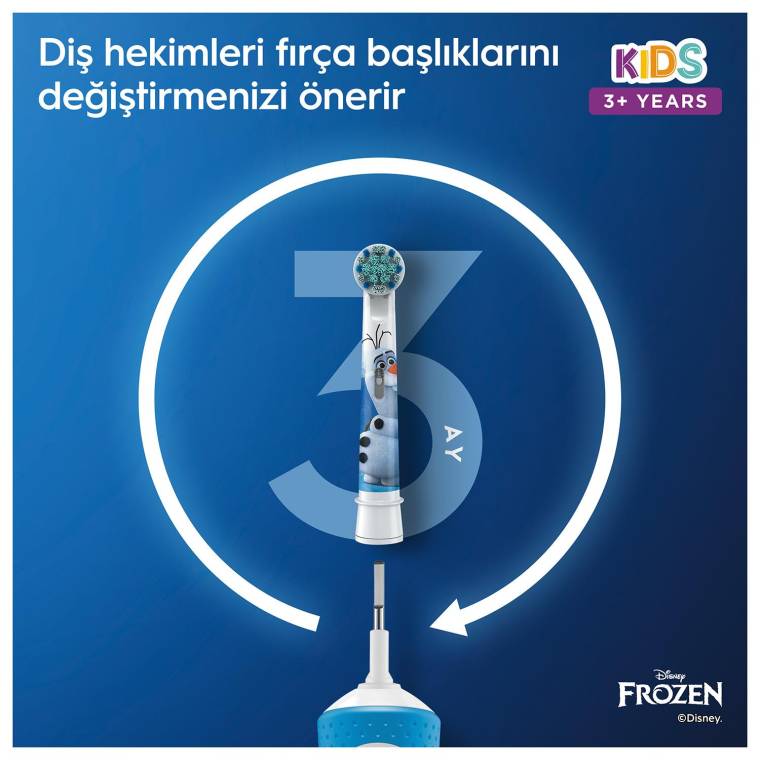 Oral-B D100 Vitality Frozen Özel Seri Çocuklar İçin Ekstra Yumuşak Şarj Edilebilir Diş Fırçası + Seyahat Kabı  - 9