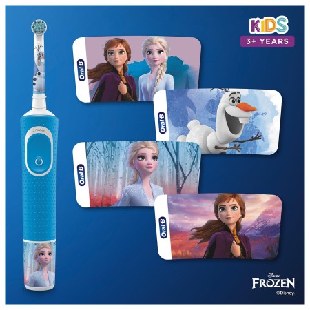 Oral-B D100 Vitality Frozen Özel Seri Çocuklar İçin Ekstra Yumuşak Şarj Edilebilir Diş Fırçası + Seyahat Kabı - Thumbnail