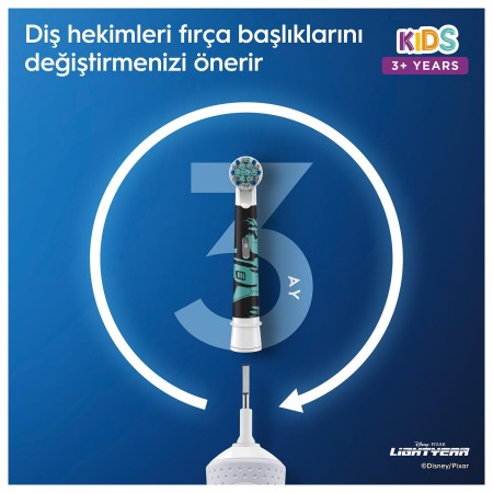 Oral-B D100 Vitality Lightyear Özel Seri Çocuklar İçin Ekstra Yumuşak Şarj Edilebilir Diş Fırçası - Thumbnail