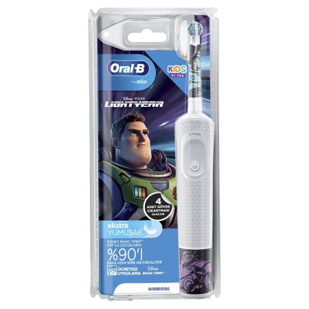 Oral-B D100 Vitality Lightyear Özel Seri Çocuklar İçin Ekstra Yumuşak Şarj Edilebilir Diş Fırçası - Thumbnail