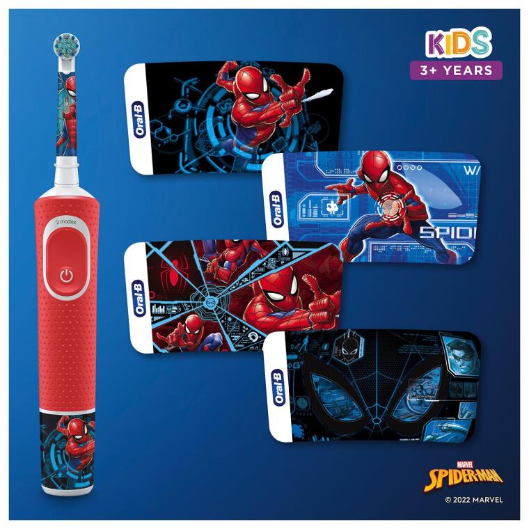 Oral-B D100 Vitality Spiderman Özel Seri Çocuklar İçin Ekstra Yumuşak Şarj Edilebilir Diş Fırçası + Seyahat Kabı  - 8