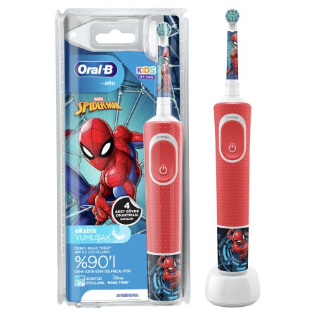 Oral-B D100 Vitality Spiderman Özel Seri Çocuklar İçin Şarj Edilebilir Diş Fırçası - Thumbnail