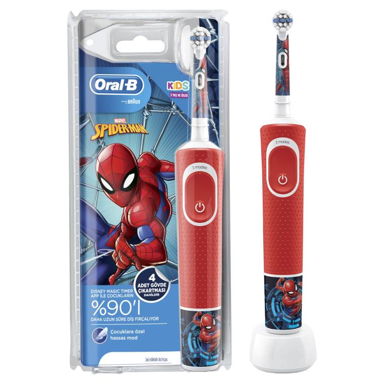 Oral-B D100 Vitality Spiderman Özel Seri Çocuklar İçin Şarj Edilebilir Diş Fırçası - 1