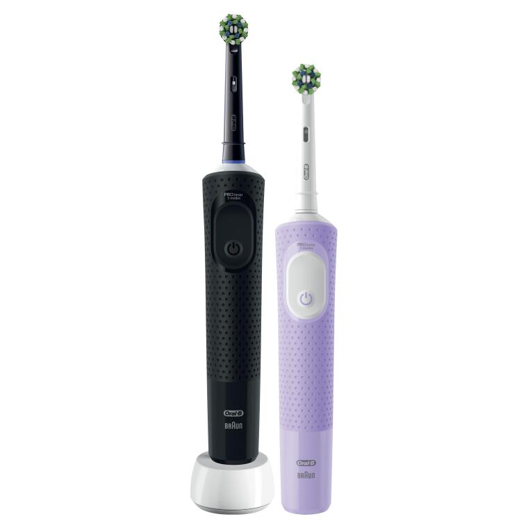Oral-B D103 Vitality Pro Cross Action Şarjlı Diş Fırçası 2'li Avantaj Paketi - Siyah / Lila - 2
