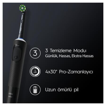 Oral-B D103 Vitality Pro Cross Action Şarjlı Diş Fırçası 2'li Avantaj Paketi - Siyah / Lila - 3