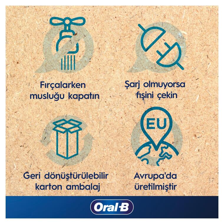Oral-B D103 Vitality Pro Cross Action Şarjlı Diş Fırçası 2'li Avantaj Paketi - Siyah / Lila - 7