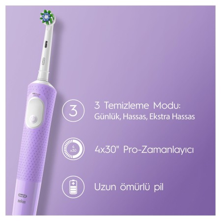 Oral-B D103 Vitality Pro Cross Action Şarjlı Diş Fırçası - Lila - 5
