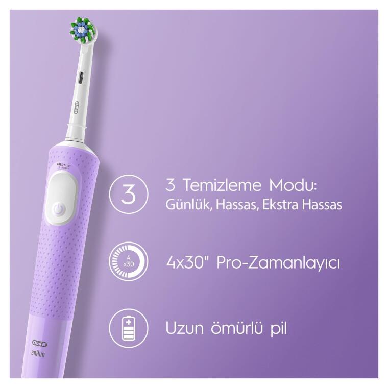 Oral-B D103 Vitality Pro Cross Action Şarjlı Diş Fırçası - Lila - 5