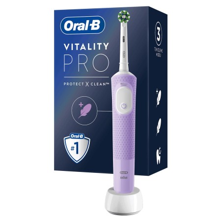 Oral-B D103 Vitality Pro Cross Action Şarjlı Diş Fırçası - Lila - Thumbnail