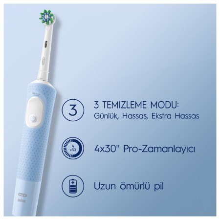 Oral-B D103 Vitality Pro Cross Action Şarjlı Diş Fırçası - Mavi - 2