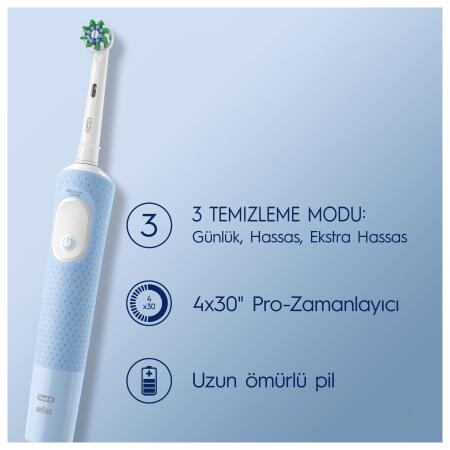 Oral-B D103 Vitality Pro Cross Action Şarjlı Diş Fırçası - Mavi - 2