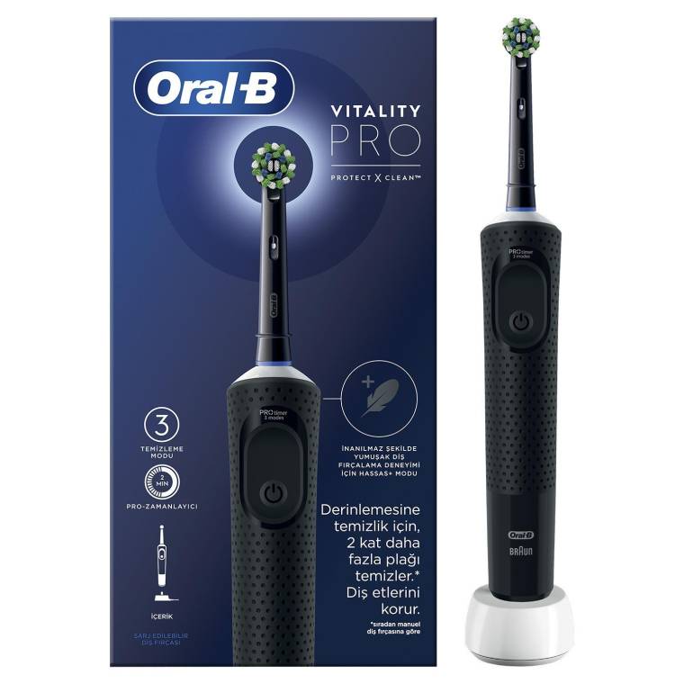 Oral-B D103 Vitality Pro Cross Action Şarjlı Diş Fırçası - Siyah - 1