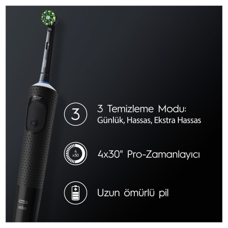 Oral-B D103 Vitality Pro Cross Action Şarjlı Diş Fırçası - Siyah - 5