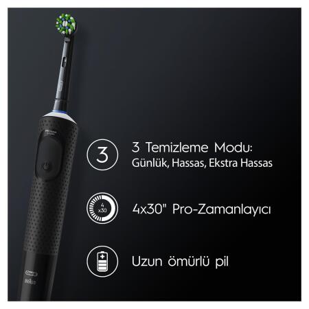 Oral-B D103 Vitality Pro Cross Action Şarjlı Diş Fırçası - Siyah - 5