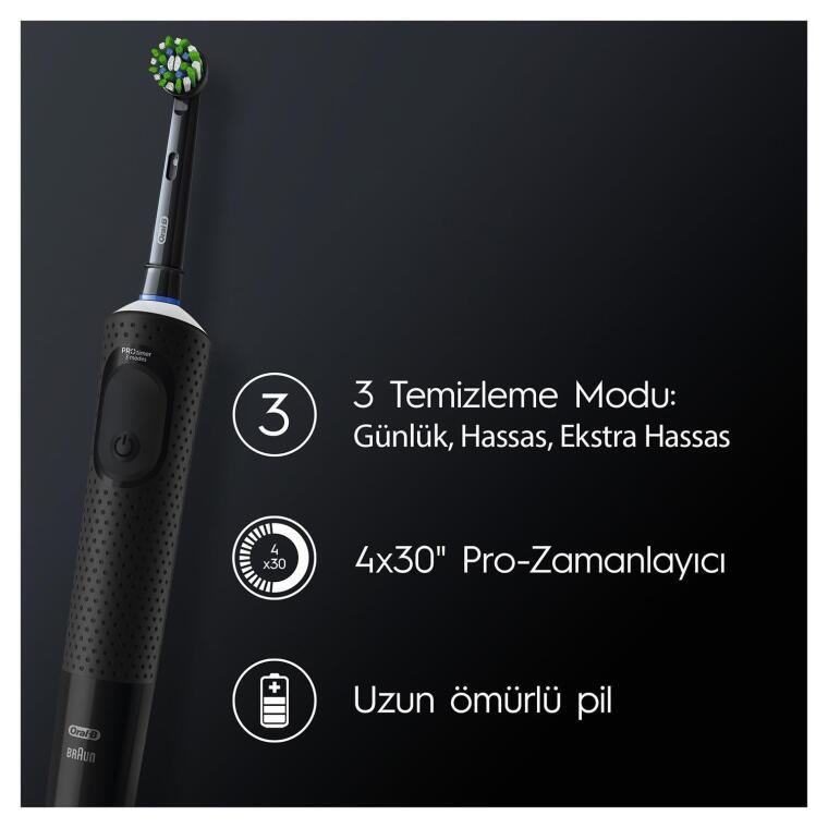 Oral-B D103 Vitality Pro Cross Action Şarjlı Diş Fırçası - Siyah - 5