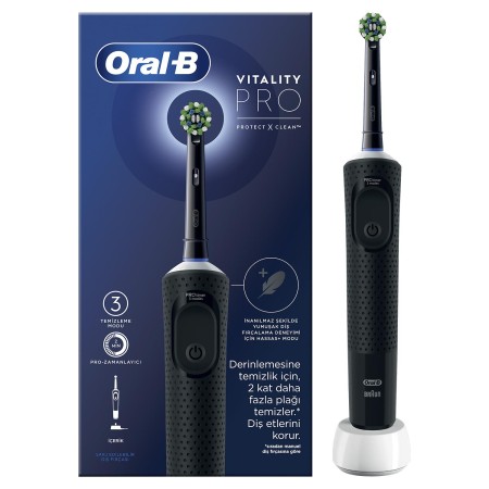 Oral-B D103 Vitality Pro Cross Action Şarjlı Diş Fırçası - Siyah - 1