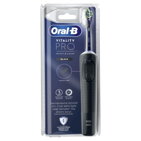 Oral-B D103 Vitality Pro Protect x Clean Şarjlı Diş Fırçası - Siyah - Thumbnail