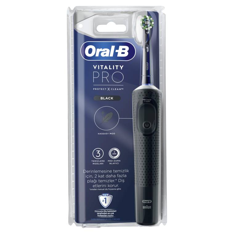 Oral-B D103 Vitality Pro Protect x Clean Şarjlı Diş Fırçası - Siyah - 8