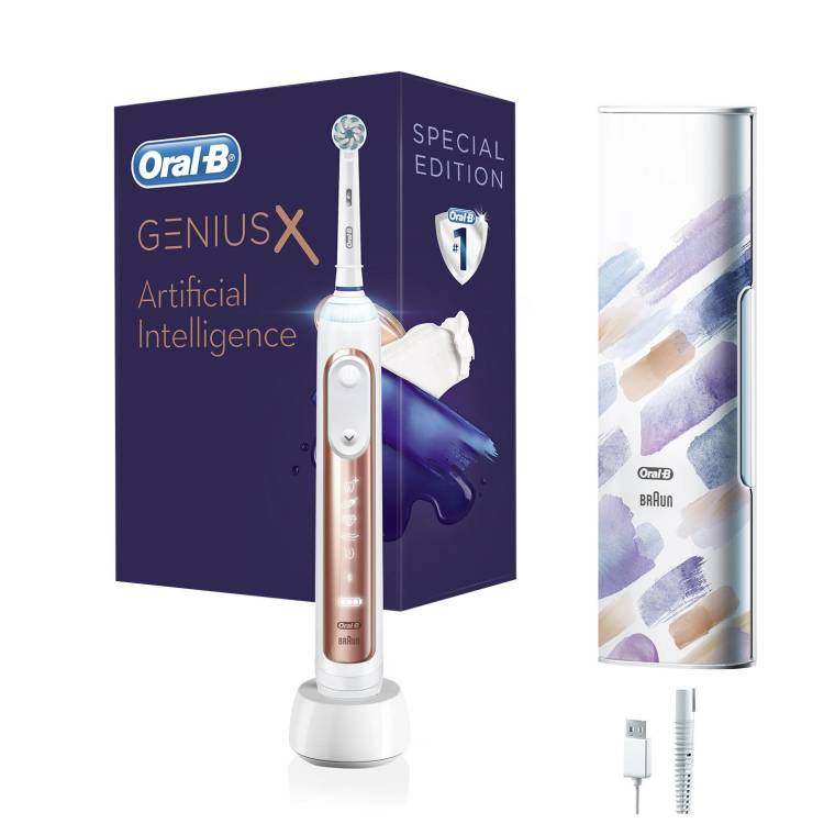 Oral-B Genius X AI Art of Brushing Rose Gold Şarj Edilebilir Diş Fırçası + Seyahat Kabı - 3