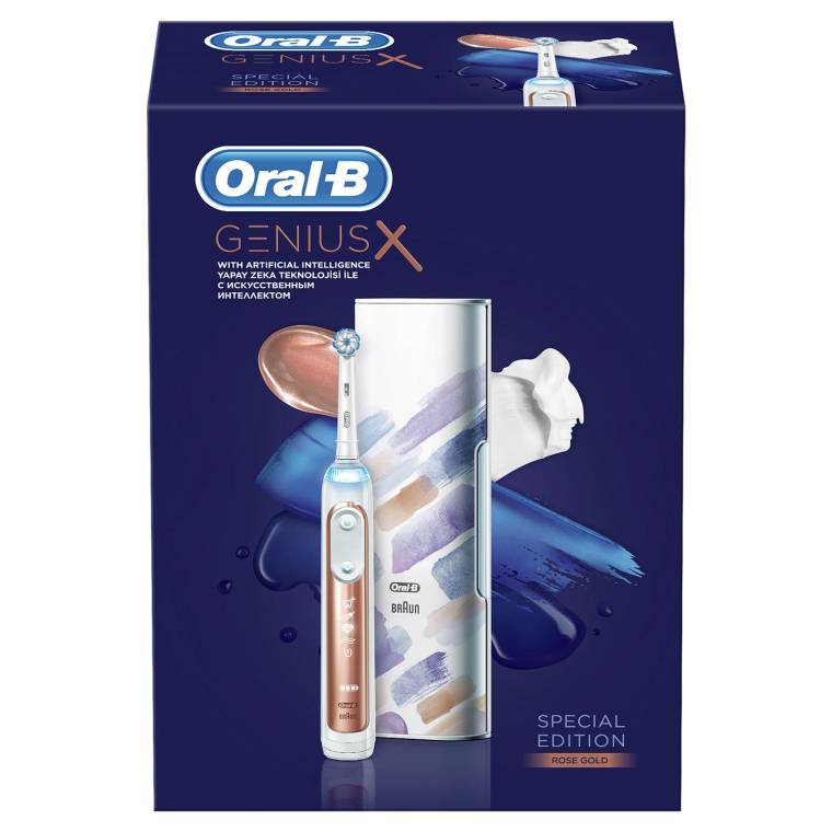 Oral-B Genius X AI Art of Brushing Rose Gold Şarj Edilebilir Diş Fırçası + Seyahat Kabı - 6