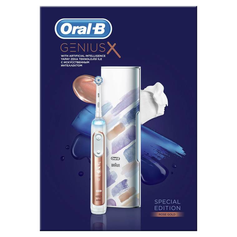 Oral-B Genius X AI Art of Brushing Rose Gold Şarj Edilebilir Diş Fırçası + Seyahat Kabı - 7