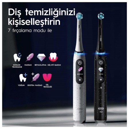Oral-B iO10 Stardust White Şarjlı/Elektrikli Diş Fırçası, 1 Fırça Başlığı, Hızlı Manyetik Şarj Cihazı, Uzun Ömürlü Pil, Şarj Eden Seyahat Kabı - 4