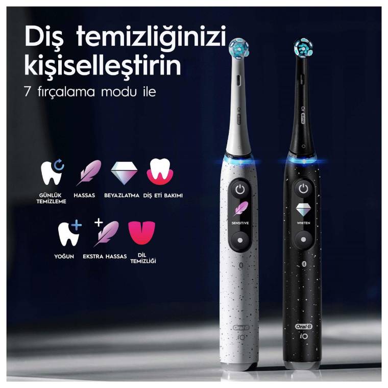 Oral-B iO10 Stardust White Şarjlı/Elektrikli Diş Fırçası, 1 Fırça Başlığı, Hızlı Manyetik Şarj Cihazı, Uzun Ömürlü Pil, Şarj Eden Seyahat Kabı - 4