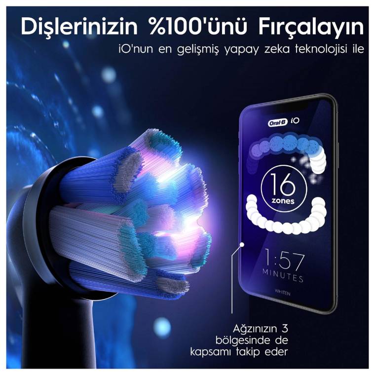 Oral-B iO10 Stardust White Şarjlı/Elektrikli Diş Fırçası, 1 Fırça Başlığı, Hızlı Manyetik Şarj Cihazı, Uzun Ömürlü Pil, Şarj Eden Seyahat Kabı - 10