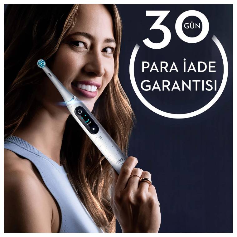 Oral-B iO10 Stardust White Şarjlı/Elektrikli Diş Fırçası, 1 Fırça Başlığı, Hızlı Manyetik Şarj Cihazı, Uzun Ömürlü Pil, Şarj Eden Seyahat Kabı - 11