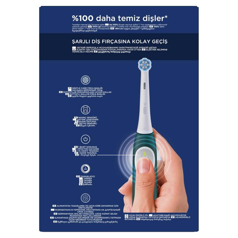 Oral-B iO 2 Şarjlı Diş Fırçası - Yeşil, Seyahat Kabı ile - 9