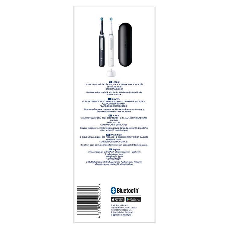 Oral-B iO 4 Şarjlı Diş Fırçası Seti 2'li - Mat Siyah / Beyaz - 10