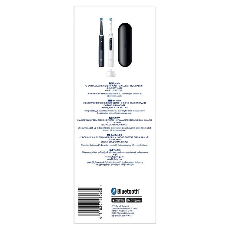Oral-B iO 5 Şarjlı Diş Fırçası Seti 2'li - Mat Siyah / Beyaz - 10