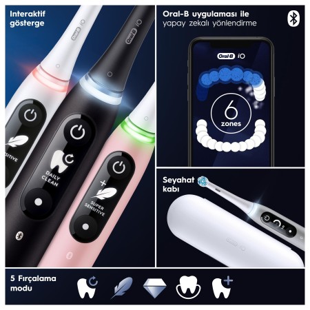 Oral-B iO 6 Smile Şarjlı Diş Fırçası - Siyah - 8